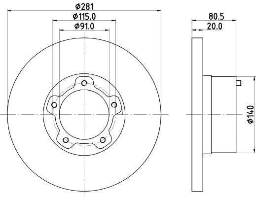 HELLA PAGID stabdžių diskas 8DD 355 100-901